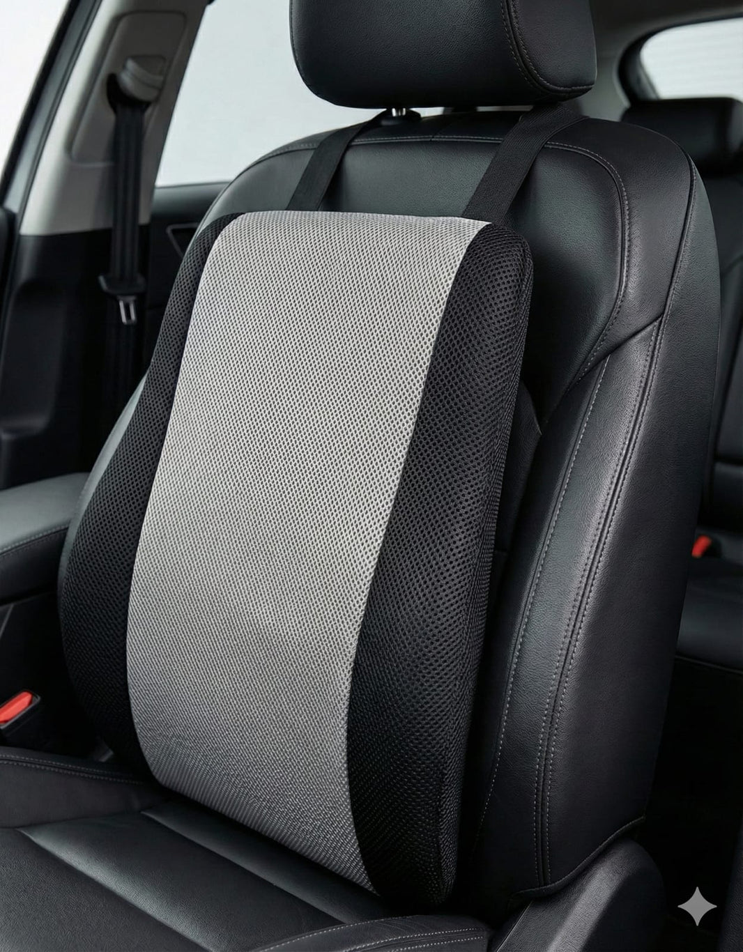 COO RIZZ Ergonomic Memory Foam Car Backrest Cushion – Lumbar Support Pillow, Universal Fit