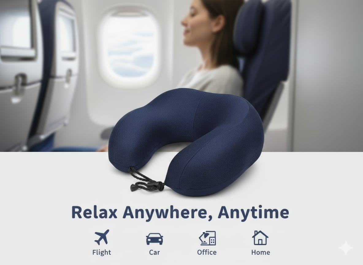 COO RIZZ Memory Foam Travel Pillow