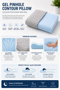 COO RIZZ Contour Cooling Gel Pinhole Memory Foam Pillow