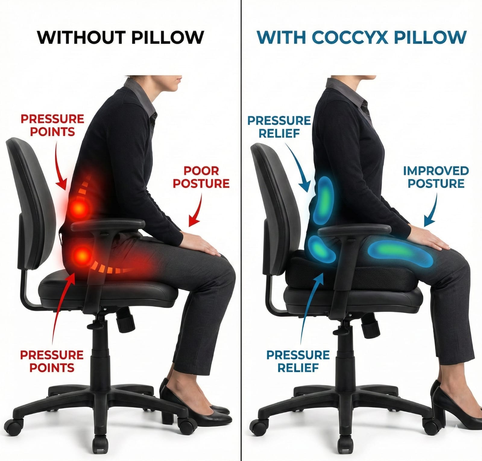 COO RIZZ Orthopaedic Key Coccyx Seat Cushion