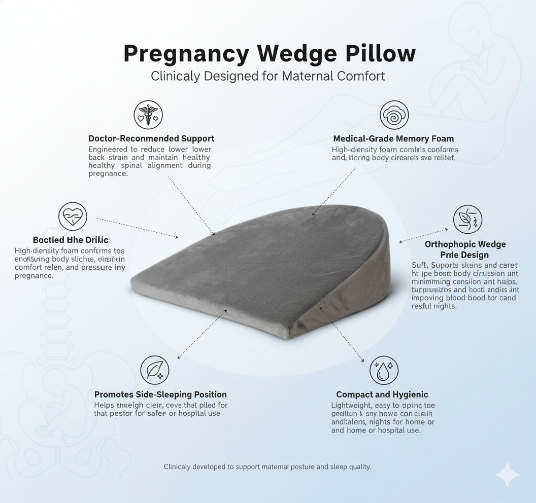 COO RIZZ Memory Foam Maternity Wedge Pillow