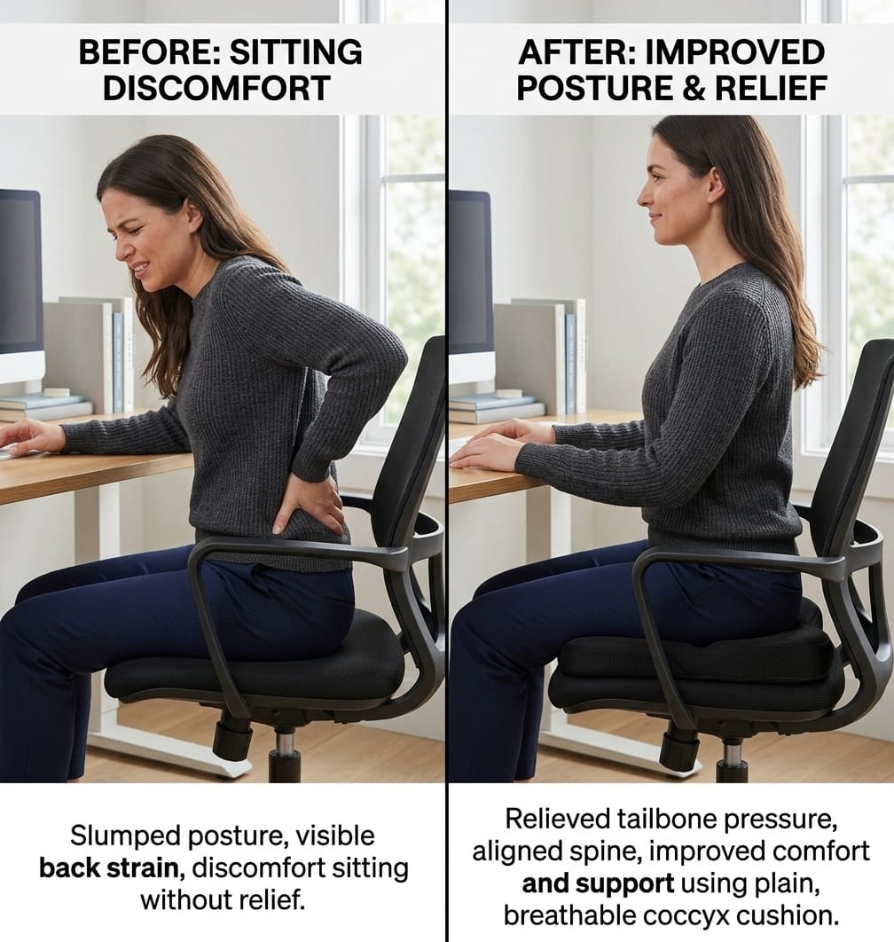 COO RIZZ Six-Hole PU Foam Coccyx Seat Cushion