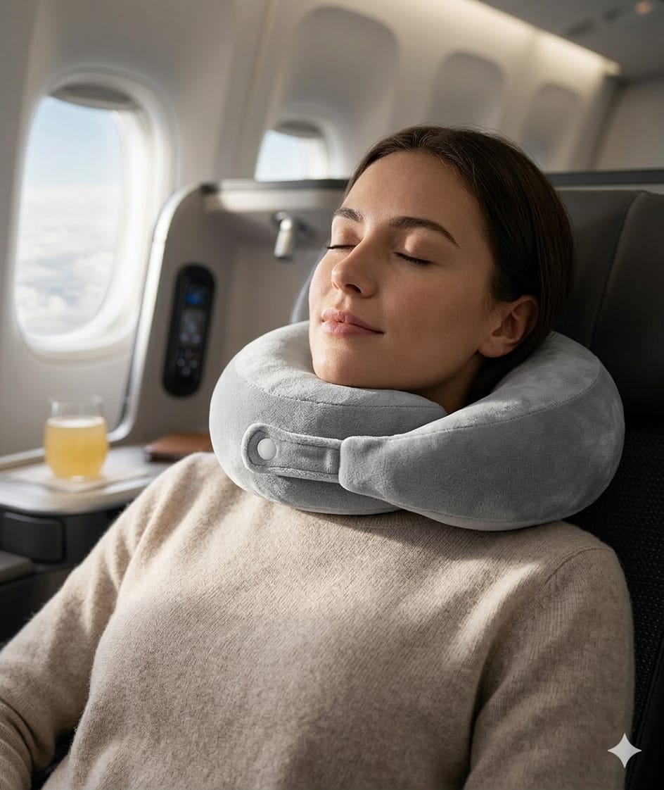 COO RIZZ 360-Degree Memory Foam Travel Neck Pillow